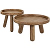 Tripod Massief Mango Salontafel Set Rond