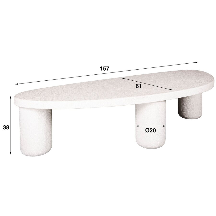 Kiezel XL Salontafel Driehoek Kiezel XL Salontafel Driehoek