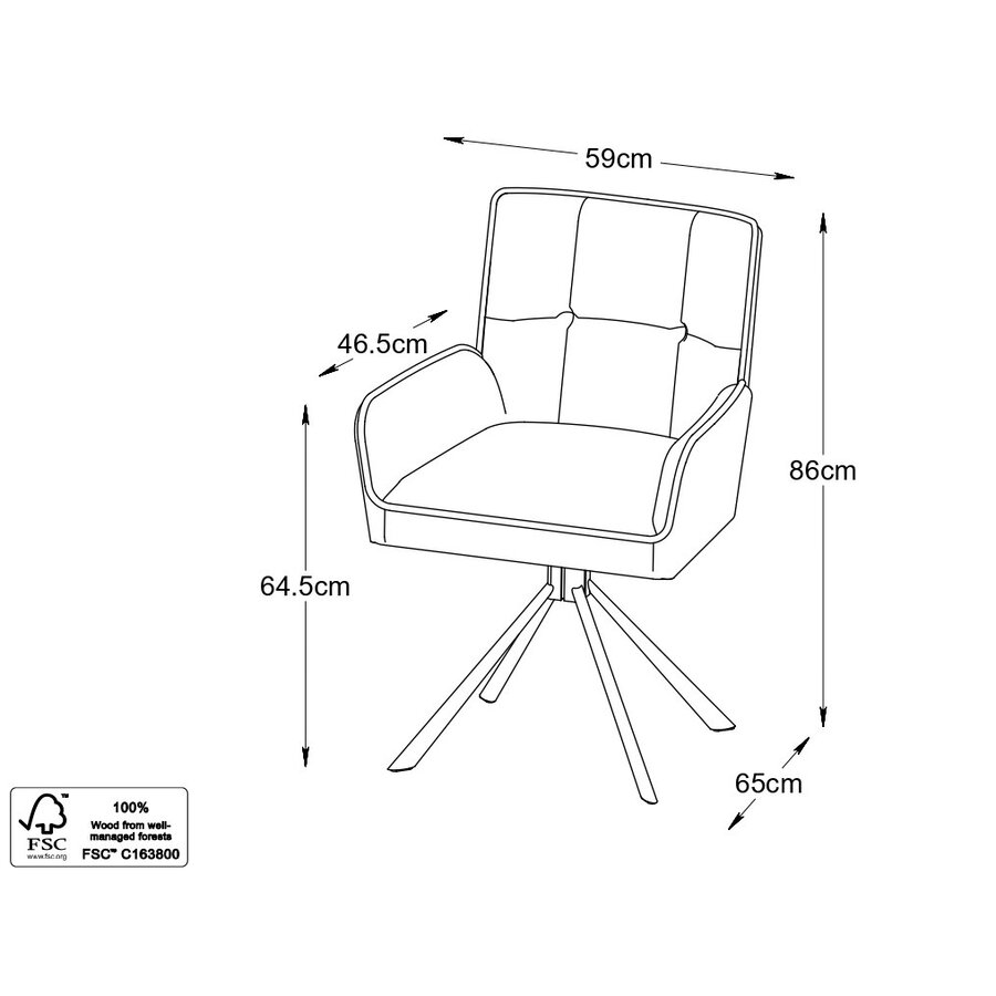Select Marilla Draaistoel Grafiet Select Marilla Draaistoel Grafiet