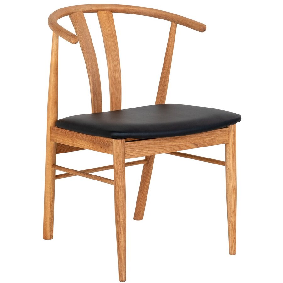 Artenara Eetkamerstoel Eiken / Zwart PU-Leer Artenara Eetkamerstoel Eiken / Zwart PU-Leer