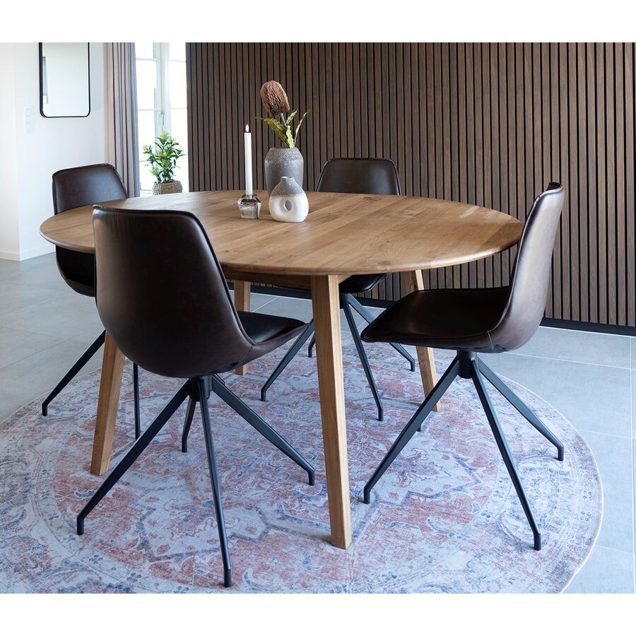 Metz Eiken Eettafel Rond / Uitschuifbaar Metz Eiken Eettafel Rond / Uitschuifbaar