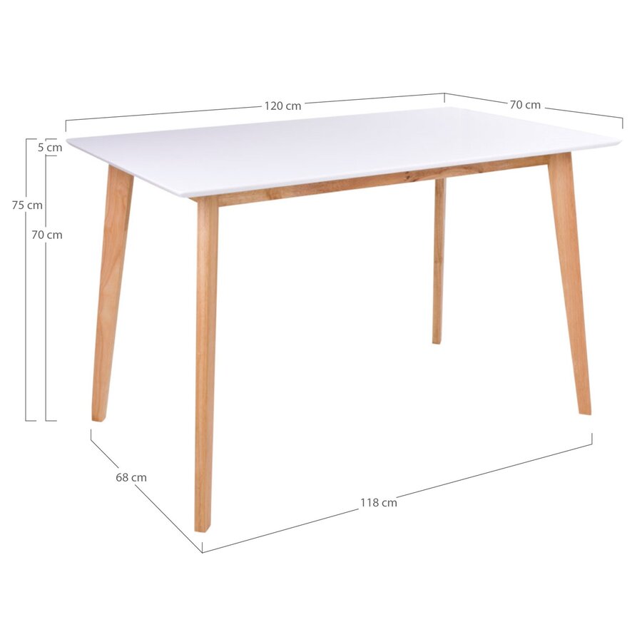 Vojens Rechthoekige Eettafel Wit Vojens Rechthoekige Eettafel Wit