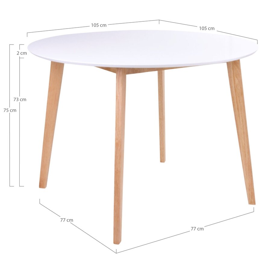 Vojens Ronde Eettafel Wit Vojens Ronde Eettafel Wit