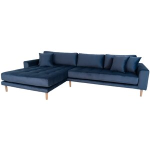 House Nordic Lido Donkerblauw 2,5-Zits Hoekbank Velvet Links