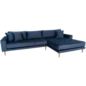 House Nordic Lido Donkerblauw 2,5-Zits Hoekbank Velvet Rechts