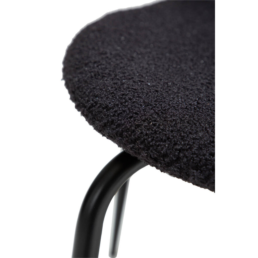 Bull Obsidiaan Zwart Bouclé Stoel Bull Obsidiaan Zwart Bouclé Stoel