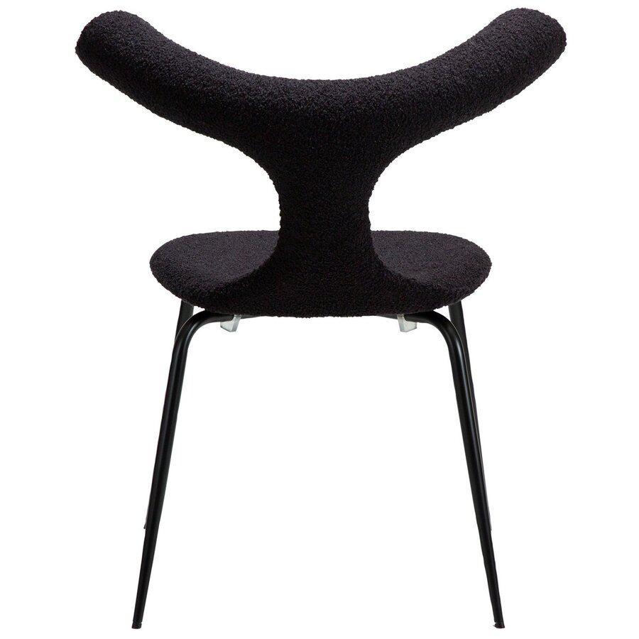 Bull Obsidiaan Zwart Bouclé Stoel Bull Obsidiaan Zwart Bouclé Stoel