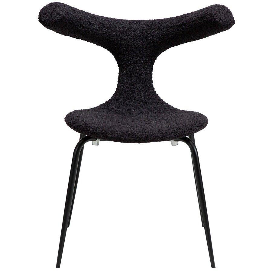 Bull Obsidiaan Zwart Bouclé Stoel Bull Obsidiaan Zwart Bouclé Stoel