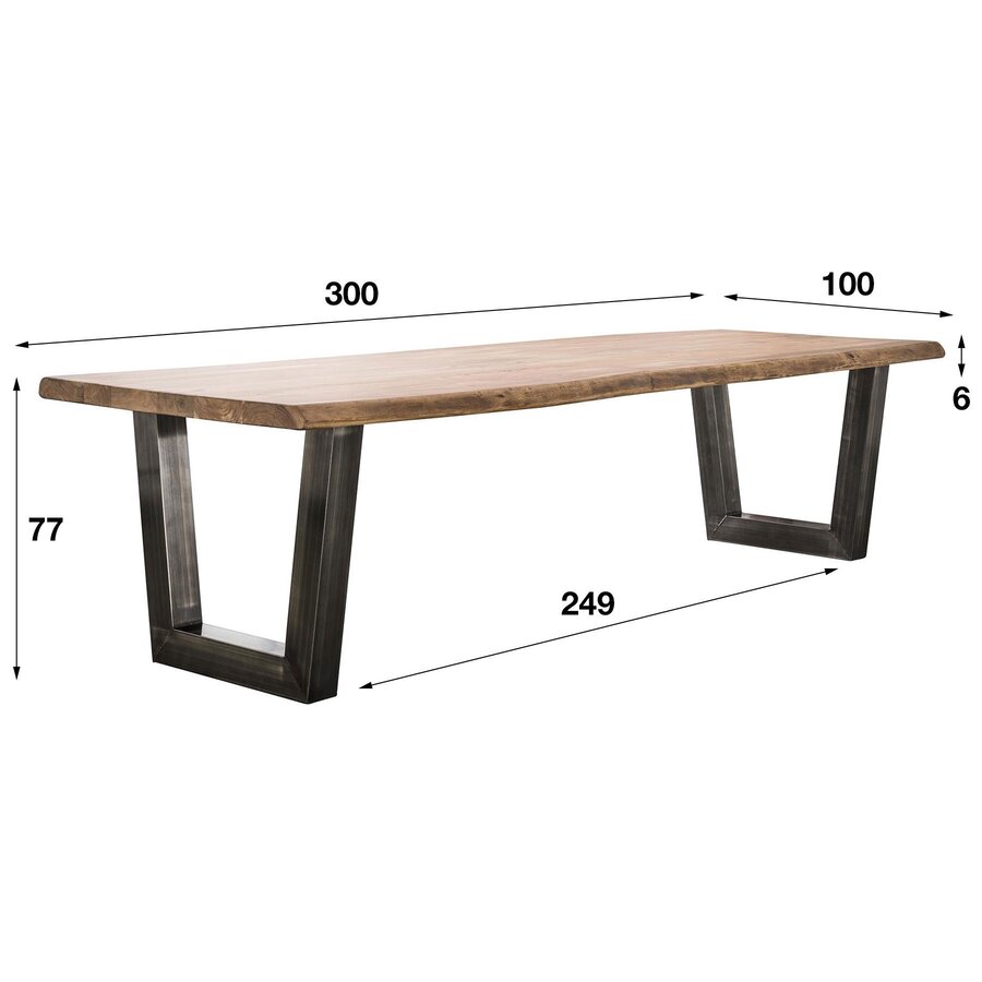 Rusto Massief Acacia Eettafel 300 cm Rusto Massief Acacia Eettafel 300 cm