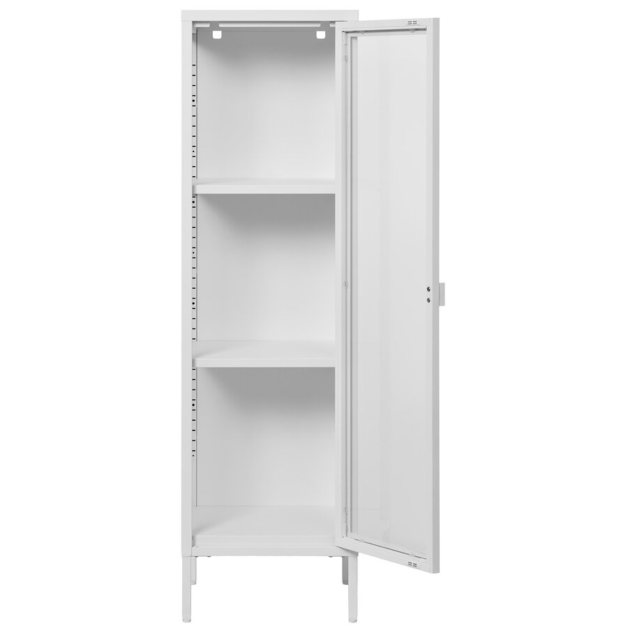 Brisbane Wit / Glas Vitrinekast Slim H140 cm Brisbane Wit / Glas Vitrinekast Slim H140 cm