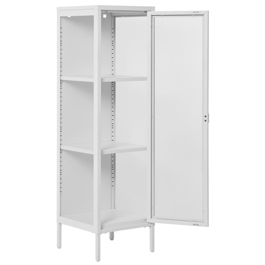 Brisbane Wit / Glas Vitrinekast Slim H140 cm Brisbane Wit / Glas Vitrinekast Slim H140 cm