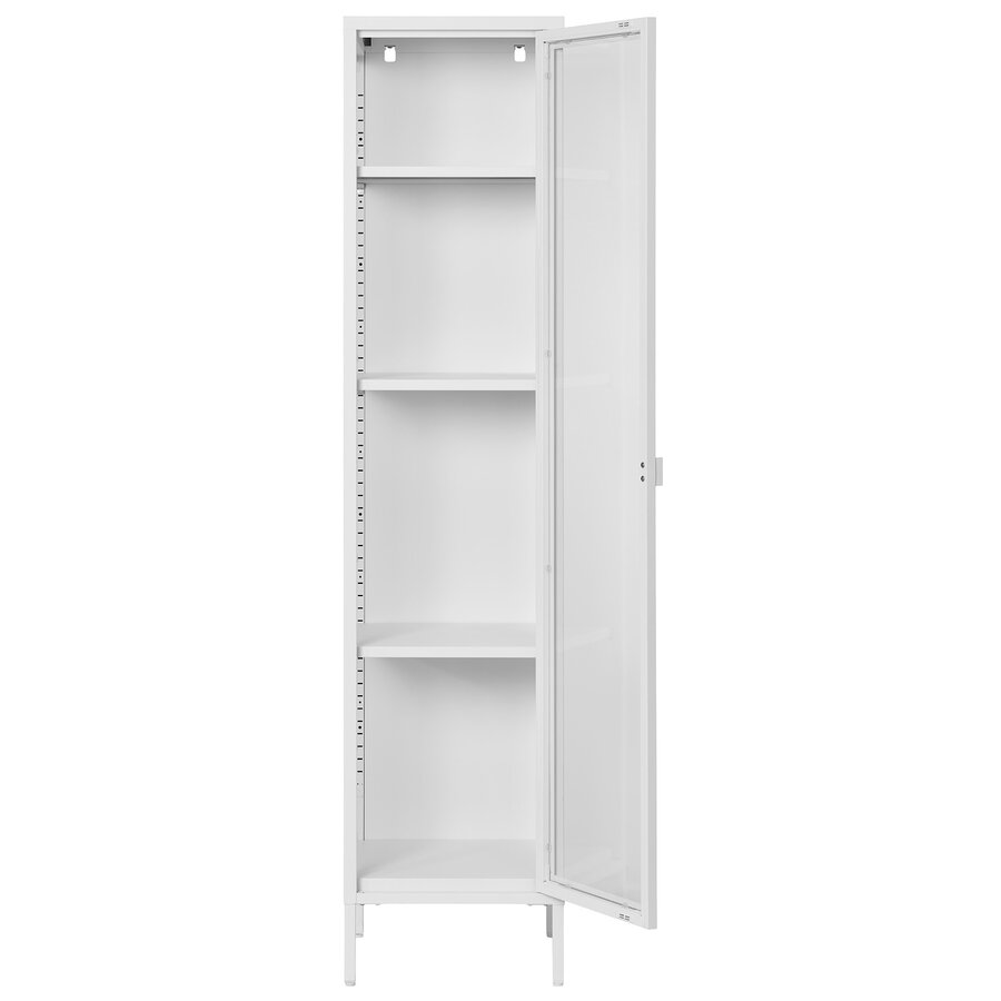 Brisbane Wit / Glas Vitrinekast Slim H180 cm Brisbane Wit / Glas Vitrinekast Slim H180 cm