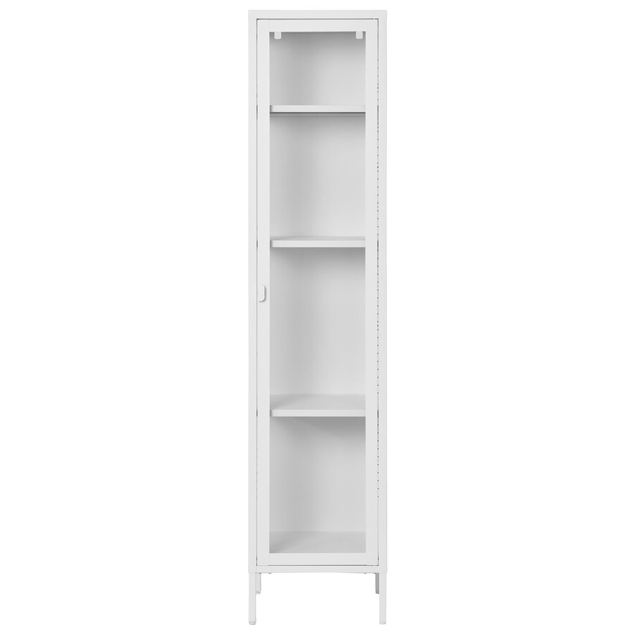 Brisbane Wit / Glas Vitrinekast Slim H180 cm Brisbane Wit / Glas Vitrinekast Slim H180 cm
