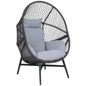 House Nordic Rosario Loungestoel Zwart Polyrattan