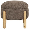 Medas Bruin Bouclé Poef met Opbergruimte Medas Bruin Bouclé Poef met Opbergruimte