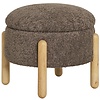 Medas Bruin Bouclé Poef met Opbergruimte Medas Bruin Bouclé Poef met Opbergruimte