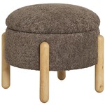 House Nordic Medas Bruin Bouclé Poef met Opbergruimte House Nordic Medas Bruin Bouclé Poef met Opbergruimte