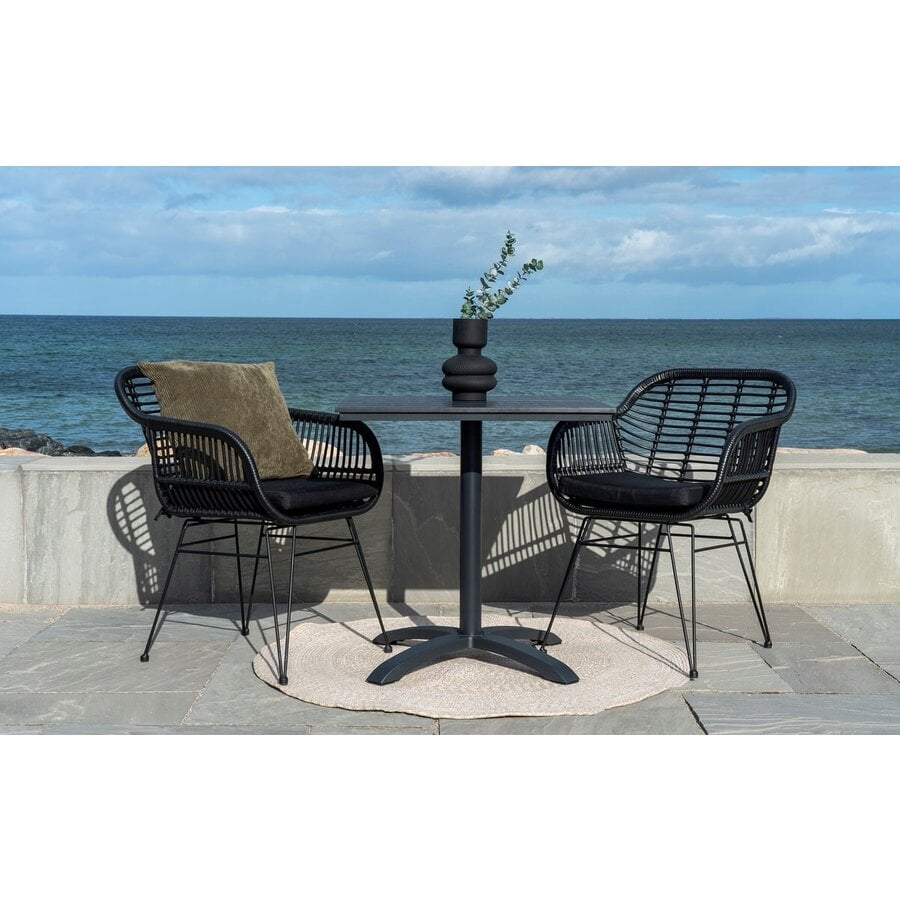 Trieste Polyrattan Armstoel Zwart Trieste Polyrattan Armstoel Zwart