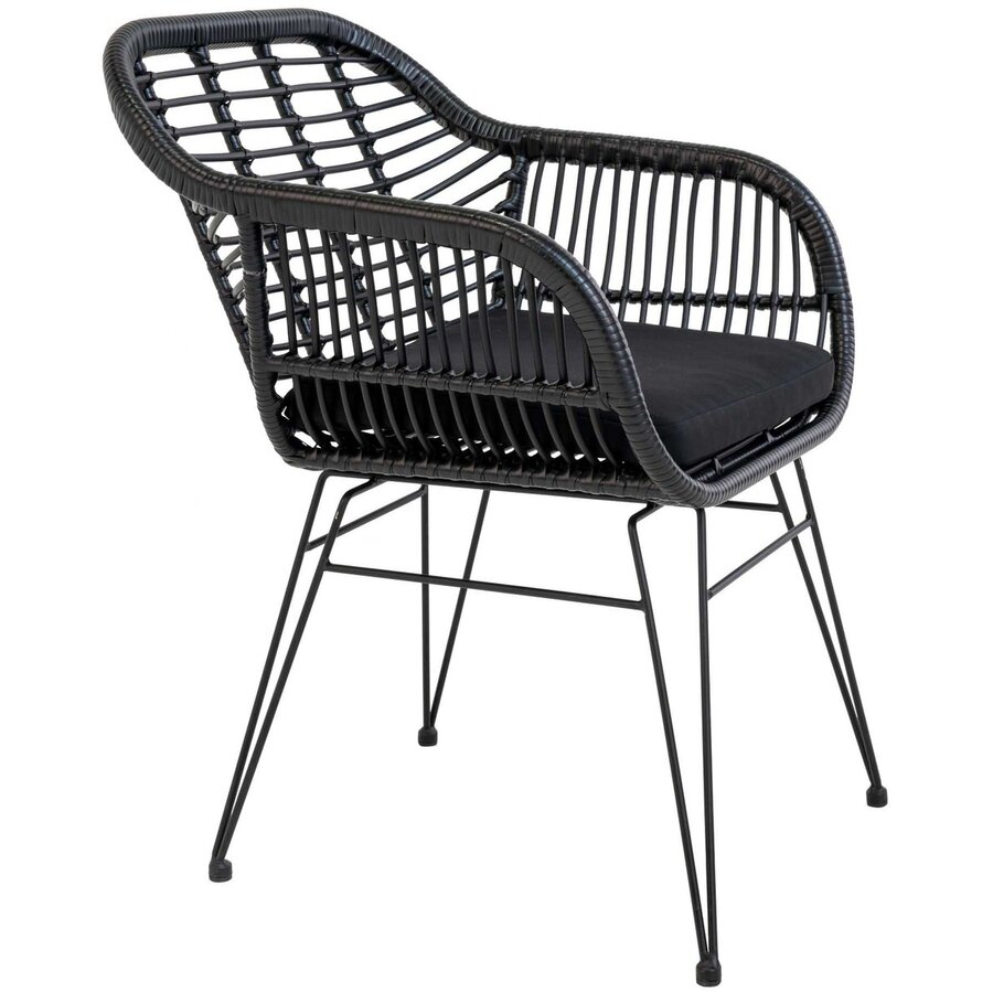 Trieste Polyrattan Armstoel Zwart Trieste Polyrattan Armstoel Zwart