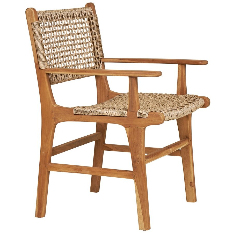 Derby Teak / Rattan Eetkamerstoel met Armleuning Derby Teak / Rattan Eetkamerstoel met Armleuning