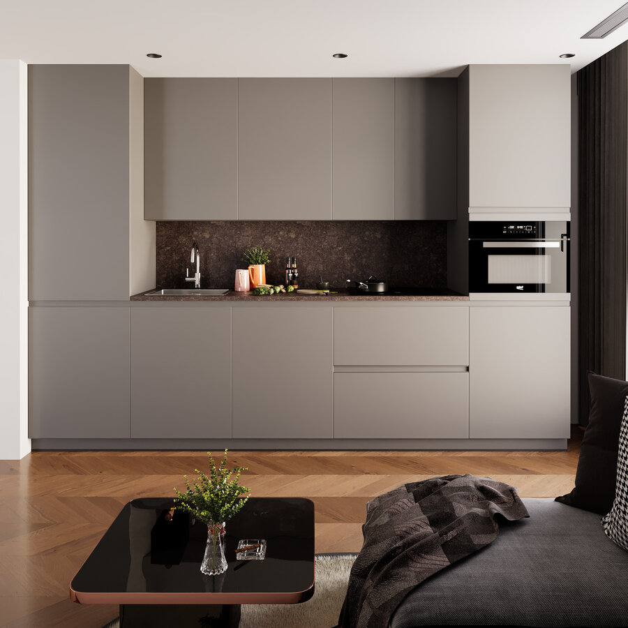 Turin Akkermunt Rechte Keuken Grafiet Turin Akkermunt Rechte Keuken Grafiet