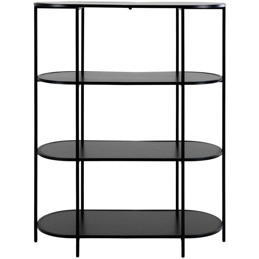 Vita Zwarte Wandkast Ovaal H111 cm