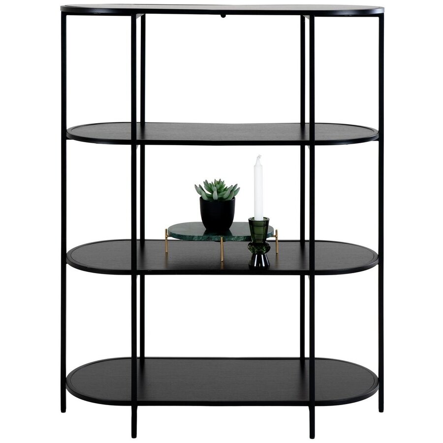 Vita Zwarte Wandkast Ovaal H111 cm