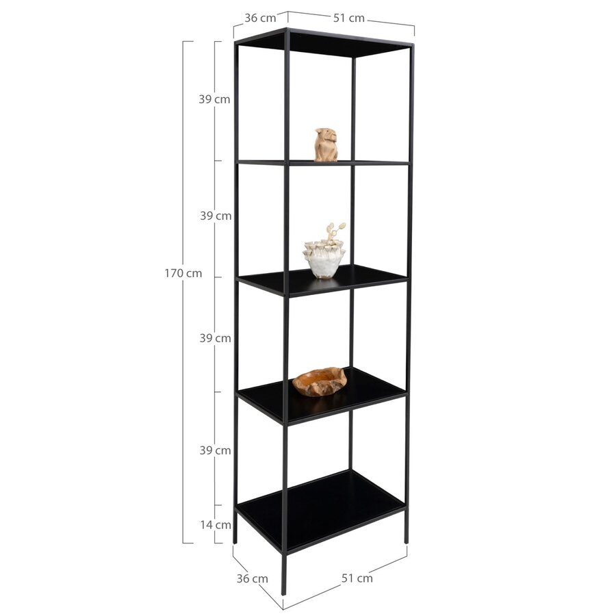 Vita Zwarte Wandkast Slim H170 cm Vita Zwarte Wandkast Slim H170 cm