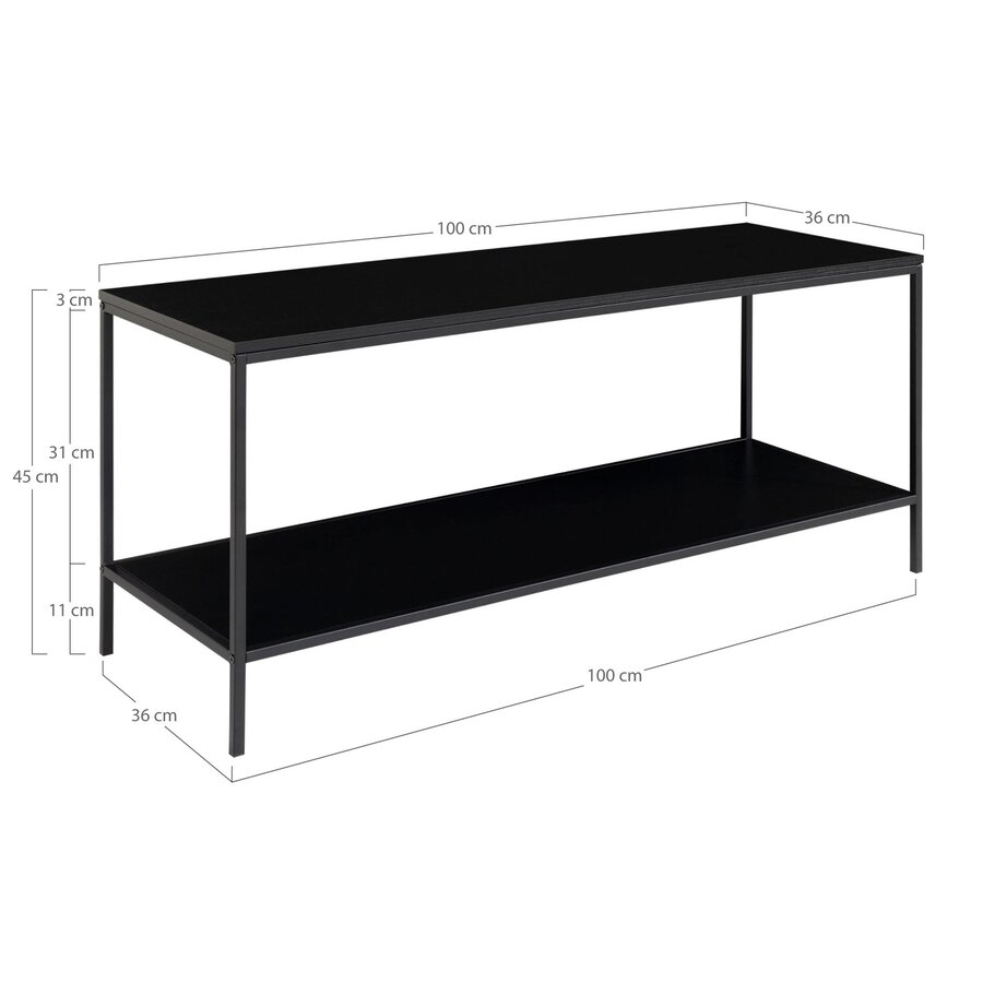 Vita Zwarte TV Meubel 100 cm Vita Zwarte TV Meubel 100 cm