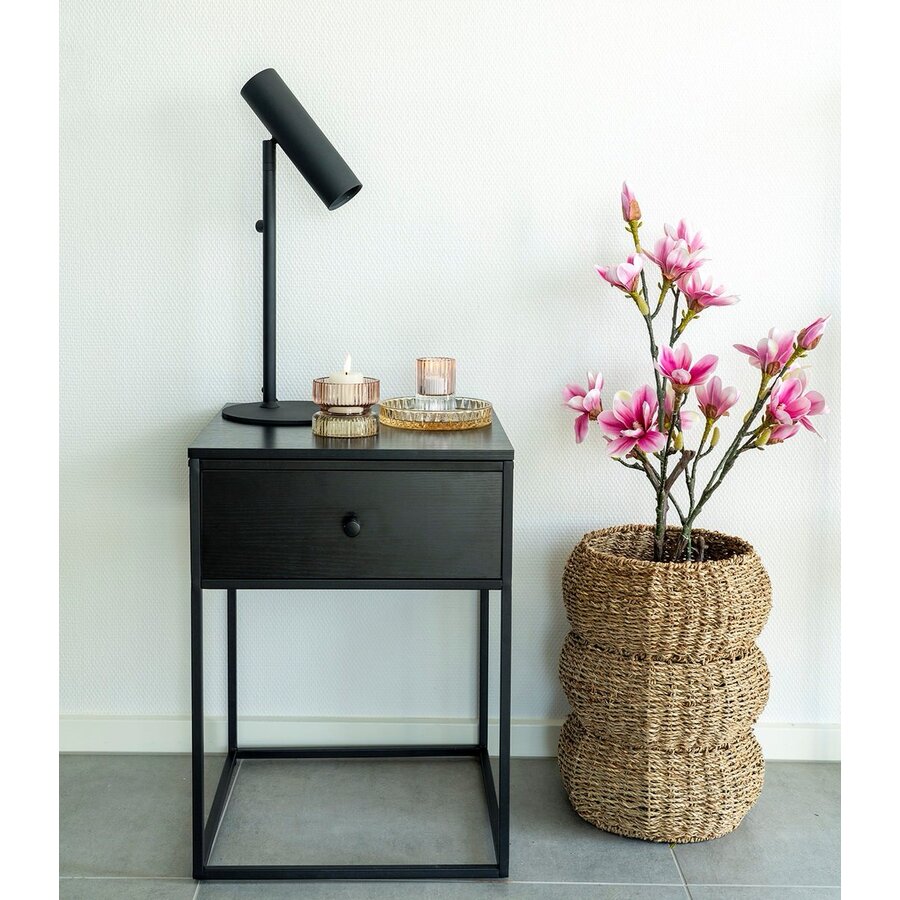 Vita Zwarte Bijzettafel met Lade Vita Zwarte Bijzettafel met Lade