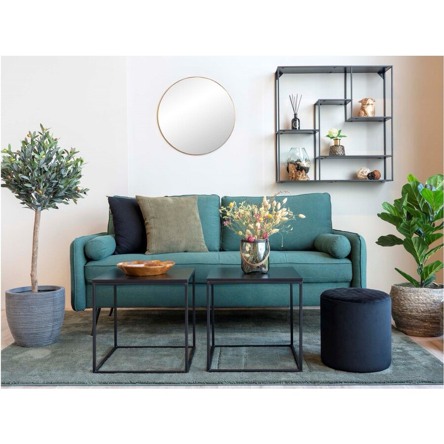 Vita Zwarte Bijzettafel Vierkant