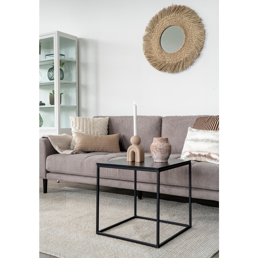 Vita Zwarte Bijzettafel Vierkant