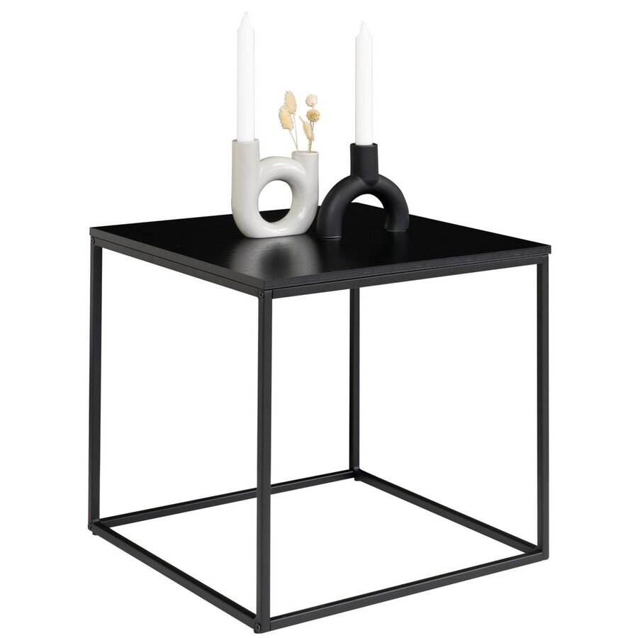 Vita Zwarte Bijzettafel Vierkant