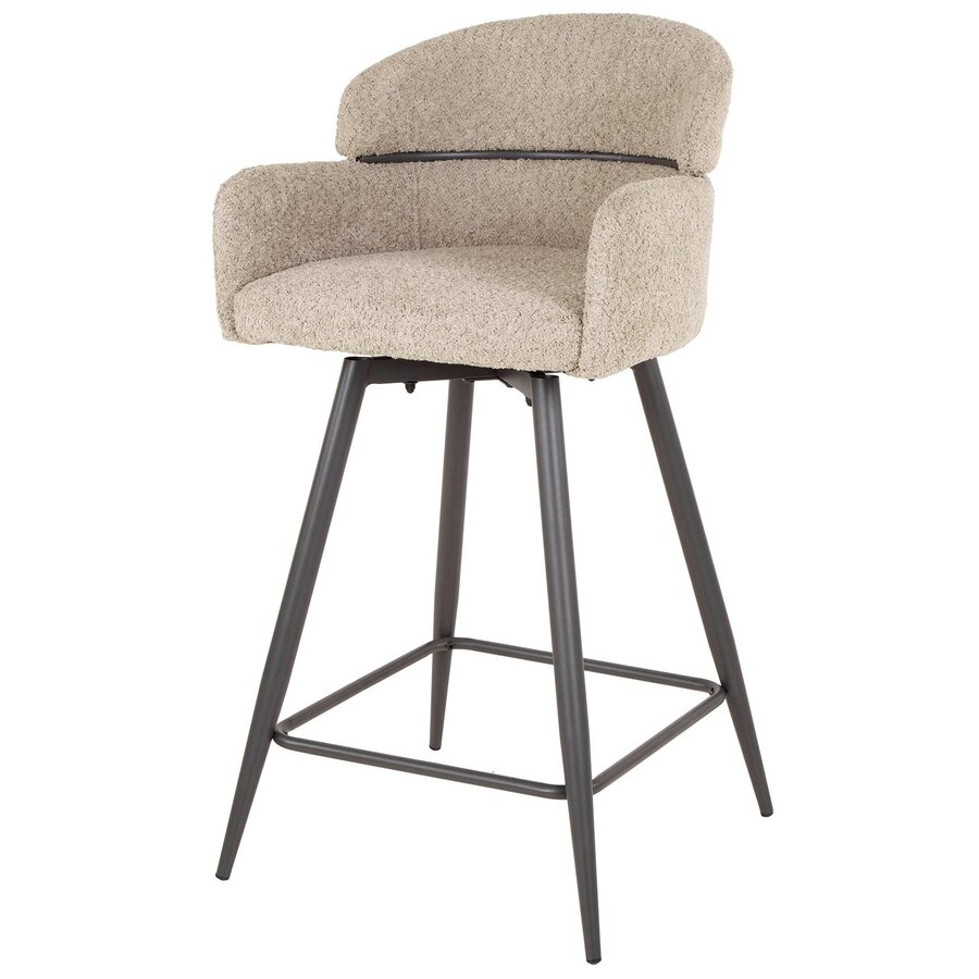 Rampart Zand Bouclé Barstoel Draaibaar Rampart Zand Bouclé Barstoel Draaibaar