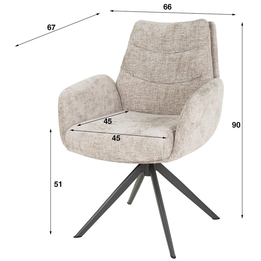 Lounge Renegade Draaistoel Taupe Lounge Renegade Draaistoel Taupe