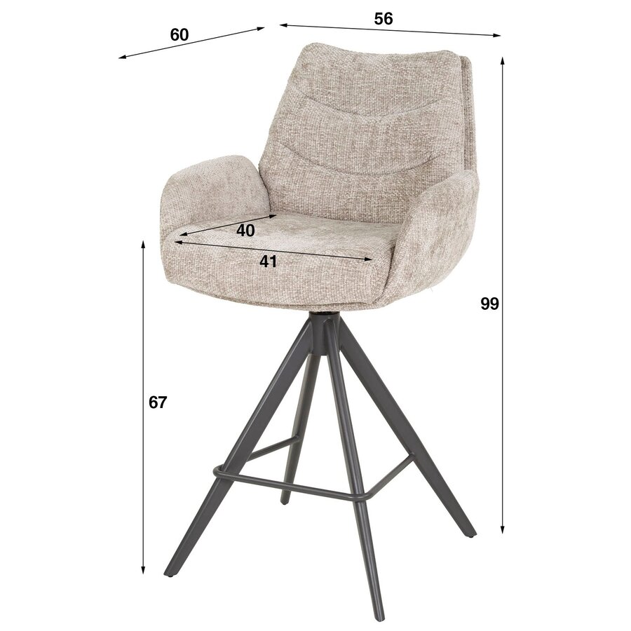 Lounge Renegade Barstoel Draaibaar Taupe Lounge Renegade Barstoel Draaibaar Taupe