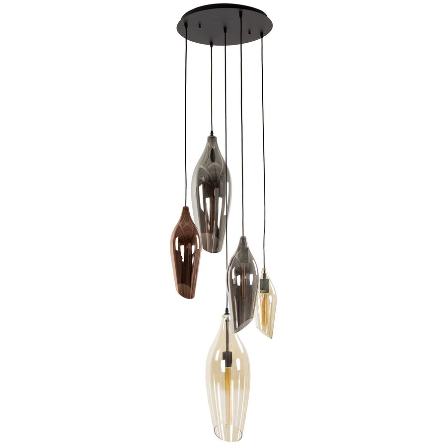 Cocoon Mix Glazen Hanglamp 5L Getrapt Cocoon Mix Glazen Hanglamp 5L Getrapt