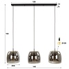Drift Glazen Hanglamp 3L Gerookt Grijs