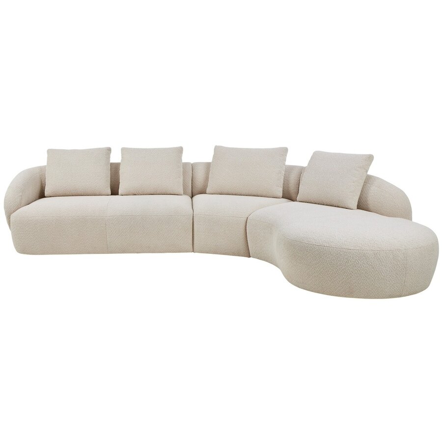 Torino Creme 2,5-Zits + Hoek + Chaise Lounge Rechts Torino Creme 2,5-Zits + Hoek + Chaise Lounge Rechts