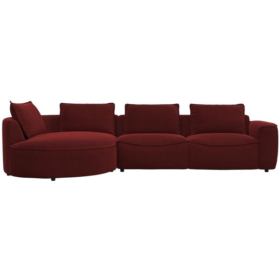 Samone Wijnrood 2,5-Zits + Chaise Lounge Links Samone Wijnrood 2,5-Zits + Chaise Lounge Links