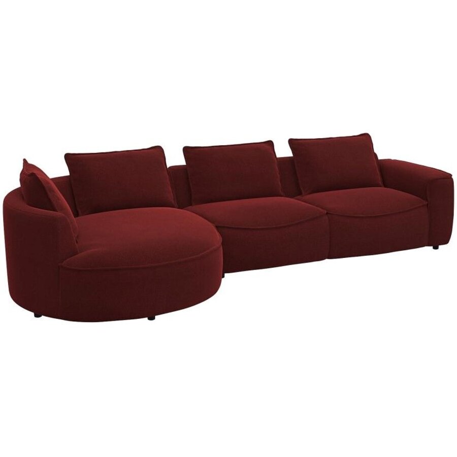 Samone Wijnrood 2,5-Zits + Chaise Lounge Links Samone Wijnrood 2,5-Zits + Chaise Lounge Links