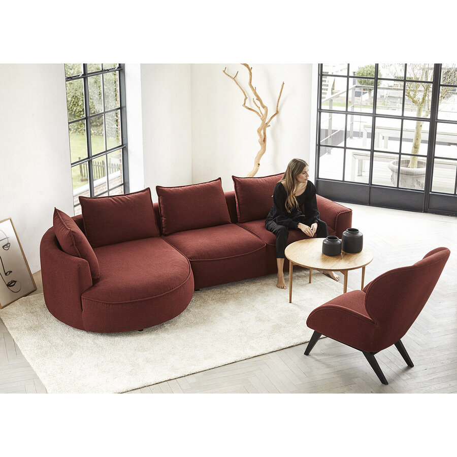 Samone Wijnrood 2,5-Zits + Chaise Lounge Links Samone Wijnrood 2,5-Zits + Chaise Lounge Links