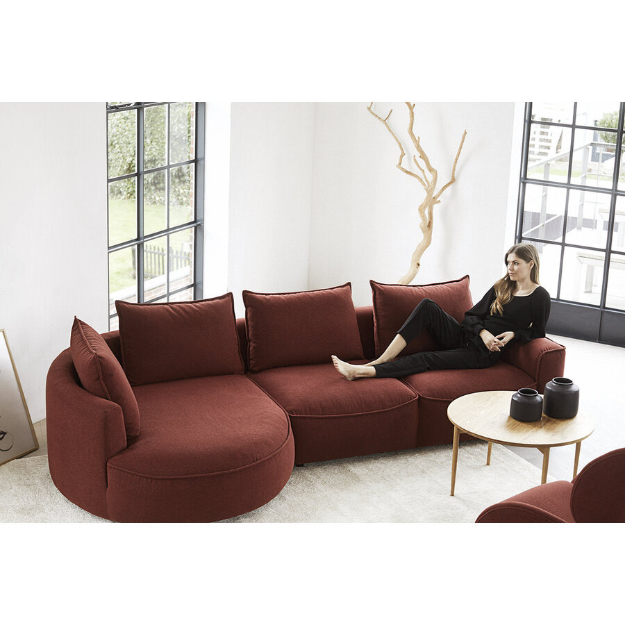 Samone Wijnrood 2,5-Zits + Chaise Lounge Links Samone Wijnrood 2,5-Zits + Chaise Lounge Links