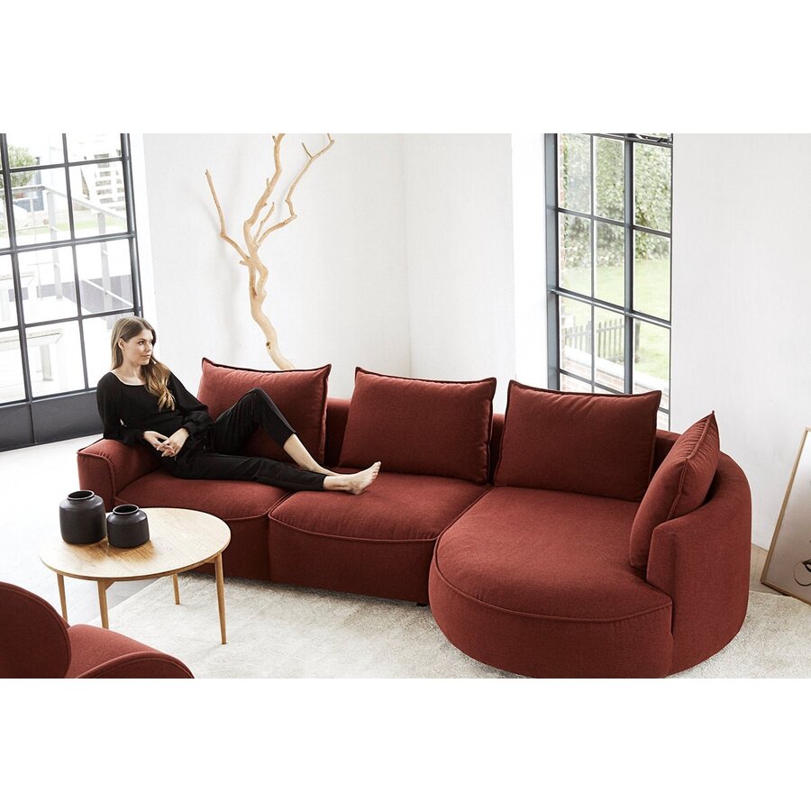 Samone Wijnrood 2,5-Zits + Chaise Lounge Rechts Samone Wijnrood 2,5-Zits + Chaise Lounge Rechts