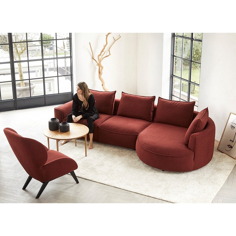 Samone Wijnrood 2,5-Zits + Chaise Lounge Rechts Samone Wijnrood 2,5-Zits + Chaise Lounge Rechts