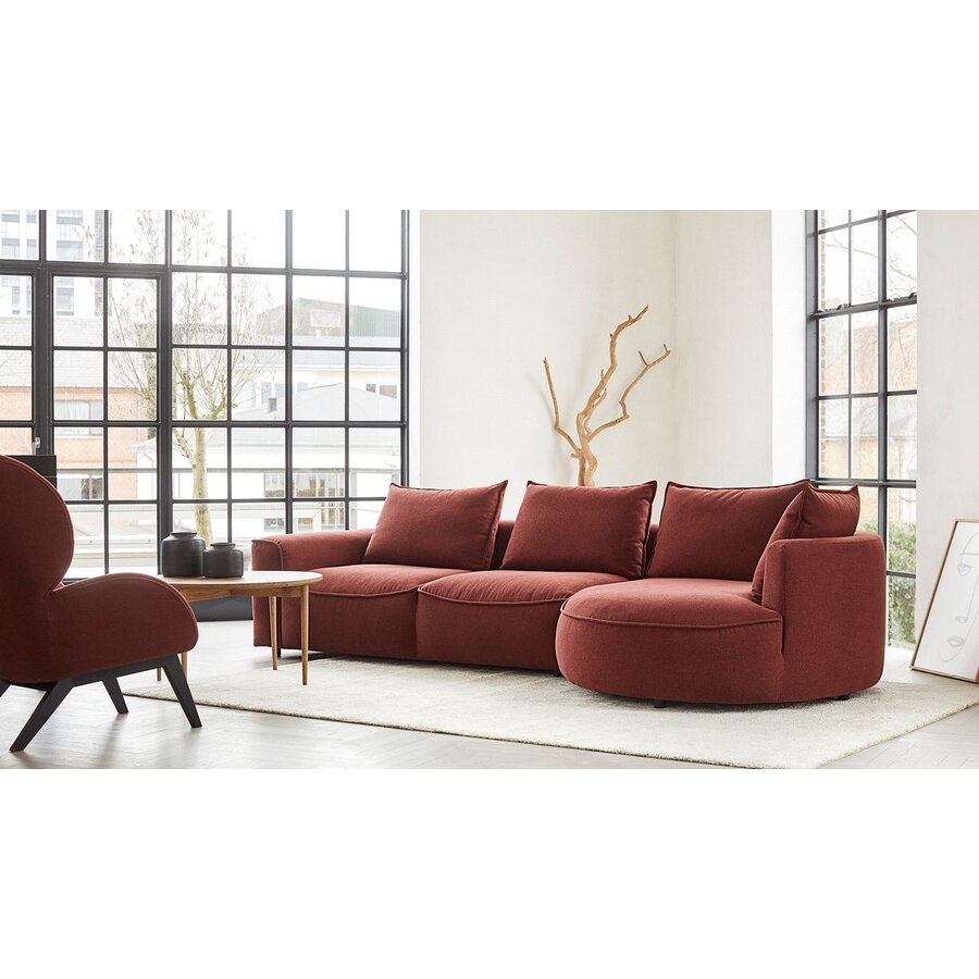 Samone Wijnrood 2,5-Zits + Chaise Lounge Rechts Samone Wijnrood 2,5-Zits + Chaise Lounge Rechts