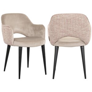 Richmond Interiors Giovanna Trendy Roze / Khaki Velvet Eetkamerstoel