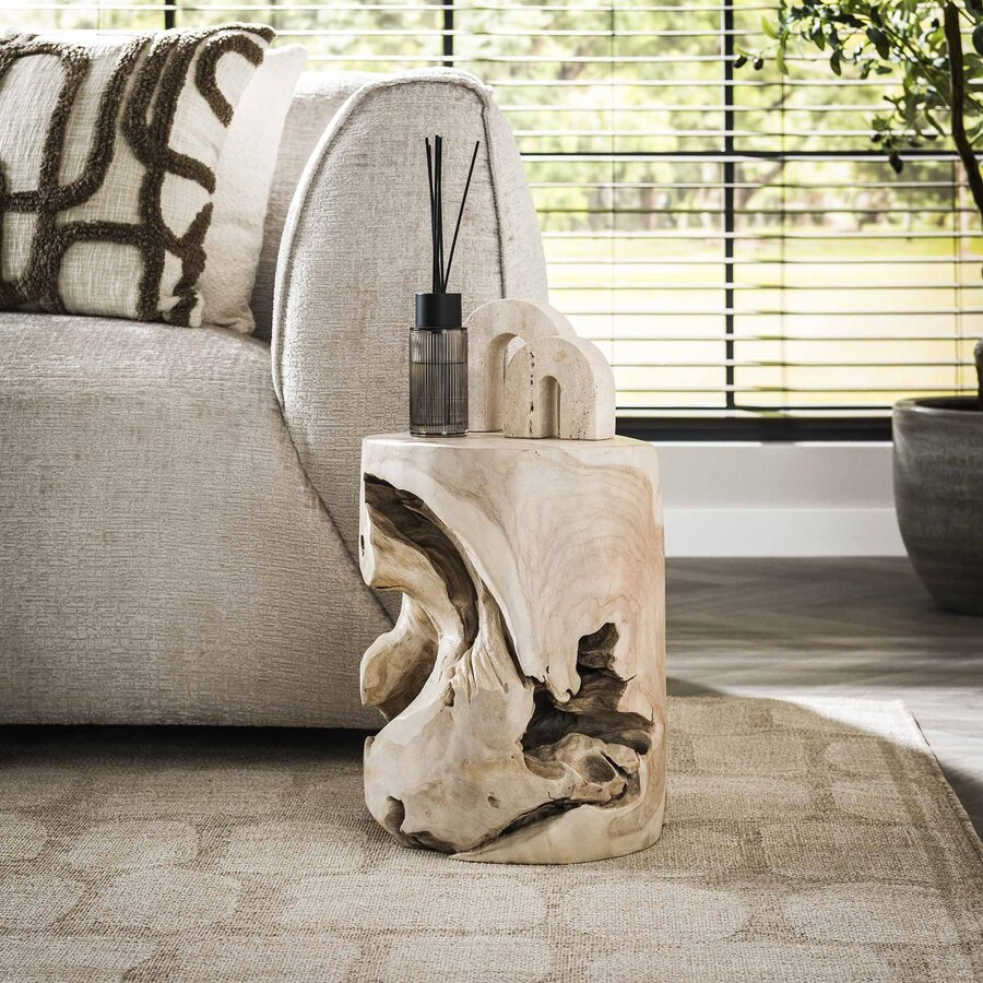 Natural Line Bijzettafel Teak Wit Natural Line Bijzettafel Teak Wit