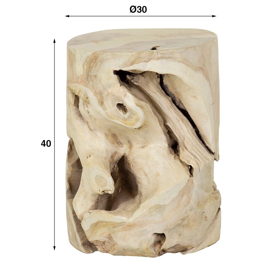 Natural Line Bijzettafel Teak Wit Natural Line Bijzettafel Teak Wit