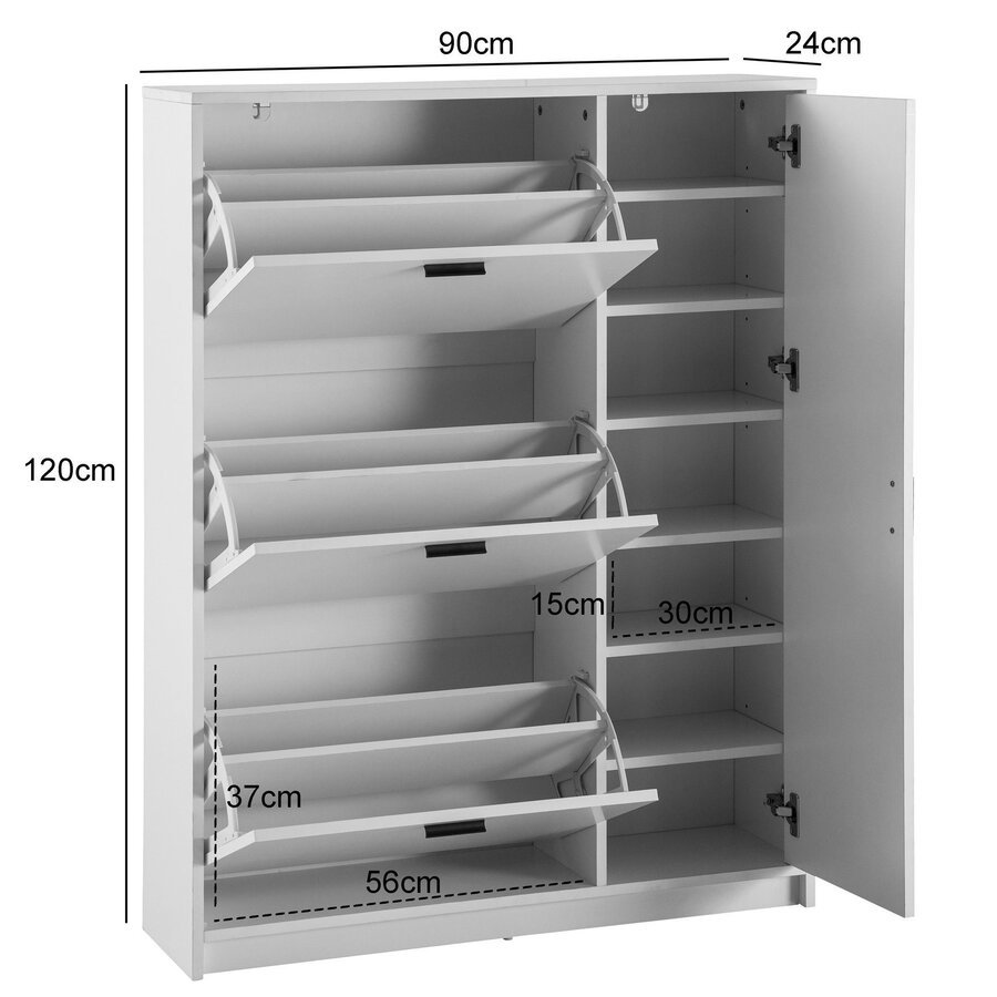 Mova 4-Deuren Schoenenkast Wit Mova 4-Deuren Schoenenkast Wit